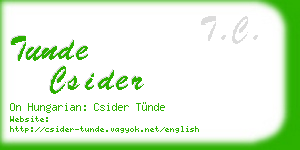 tunde csider business card